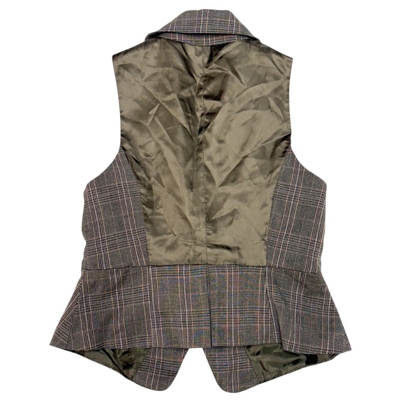 vest NEW YORK & COMPANY 2 vintage peplum brown tweed academia steampunk - Picture 4 of 14